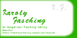 karoly fasching business card